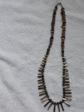 Polished stone and cut shell Necklace